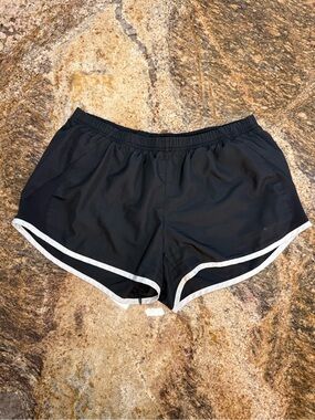 Nike Black Women's Athletic Shorts with White Piping